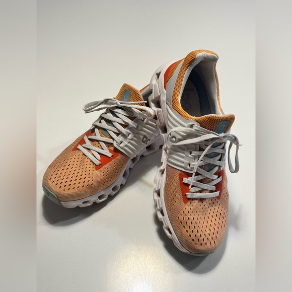 On Clouds Shoes - On Cloudswift Shoes Womens Size 8.5 Orange White Helion CloudTec Road Running